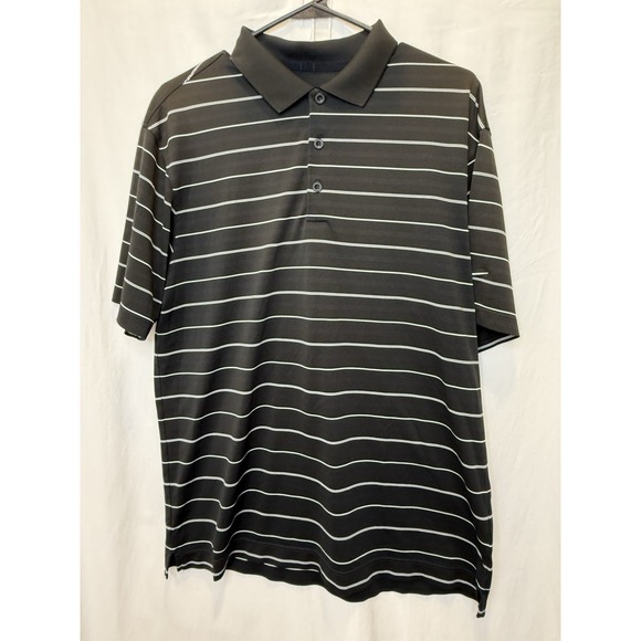 Nike Other - Nike Golf Dri Fit Polo M‎ Medium Shortsleeve Shirt Black And White Stripe